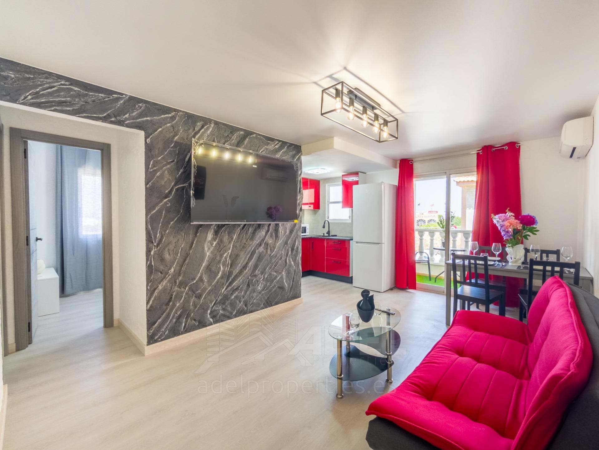 Renovated 3-bedroom, 2-bathroom apartment with open views of the Pink Lagoon.